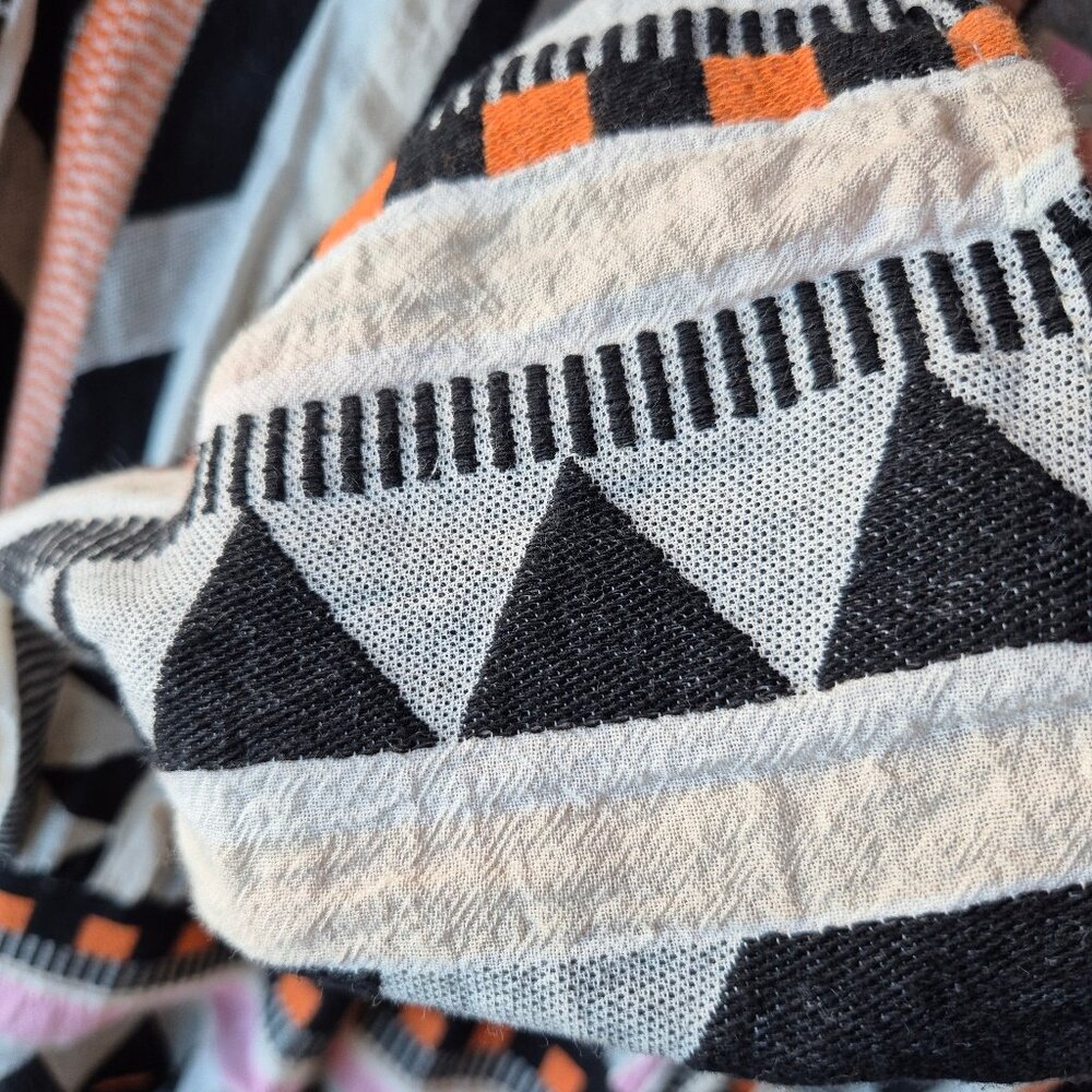 Devotion Twins Psarou Maxi Skirt Tiered Elastic Waist Black Orange Assorted - Picture 6 of 14